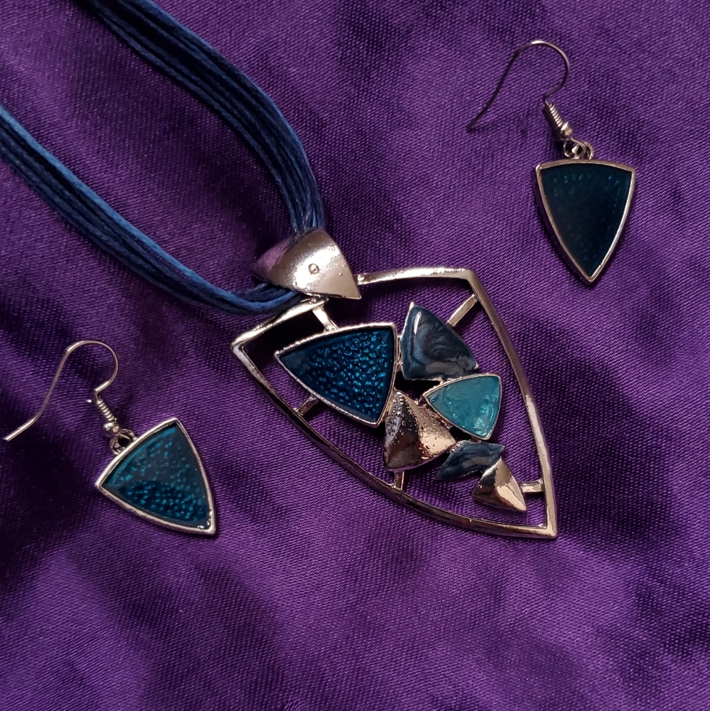 Abstract Necklace and Earring Set